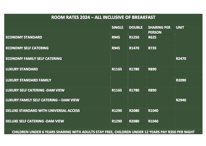 Website ROOM RATES 2024